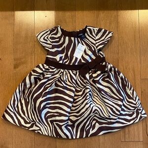 GAP Brown and Cream Zebra Print Dress 6–12 months